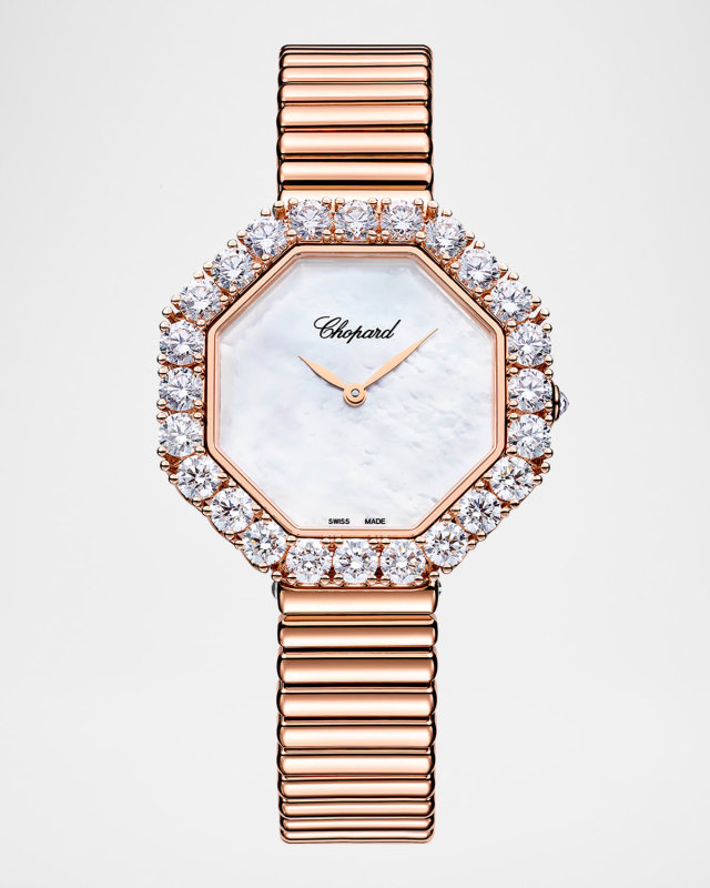32mm L'Heure du Diamant Octagonal 18K Rose Gold Watch